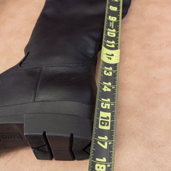 Naturalizer Soul Women Orchid Black Leather Waterproof Riding Knee Boots sz 8.5 - Picture 7 of 10